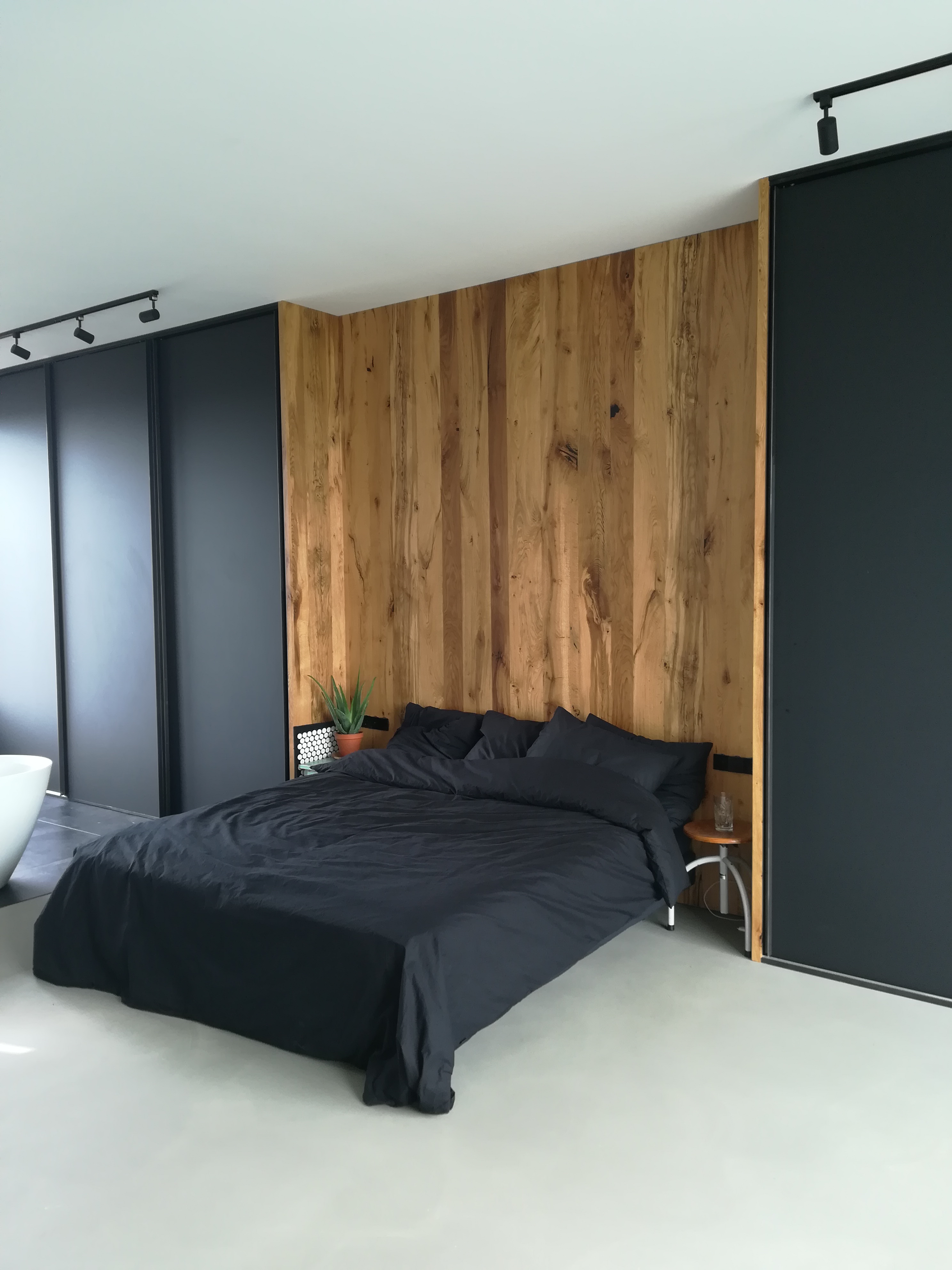 Slaapkamer met Wandkasten Open Badkamer 2D&W