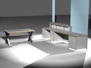 rendering render balie meubelmaker amsterdam cabinetmaker custom handmade furniture op maat gemaakt maatwerk meubels